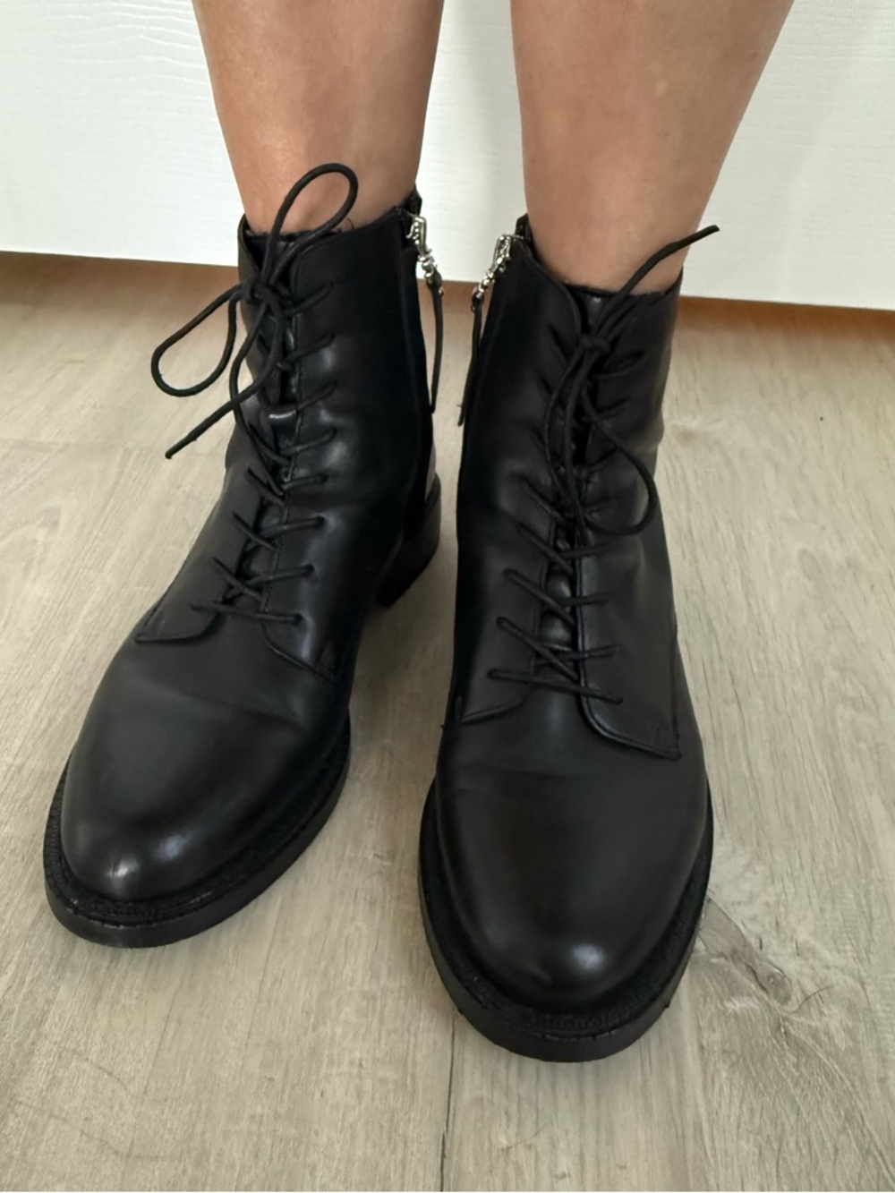 Sam Edelman Black Leather Combat Boots